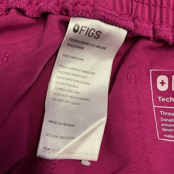 Ladies FIGS Yola Skinny Scrub‎ Pants - TW20000P - Raspberry - XL Petite - Picture 5 of 7